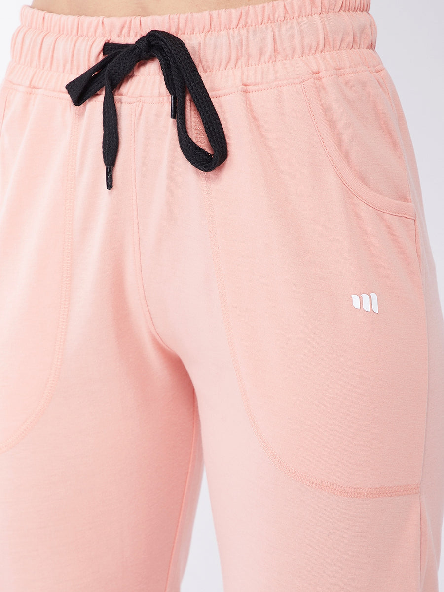 Modeve Lavender and Peach Cotton Blend Women Track Pants Combos