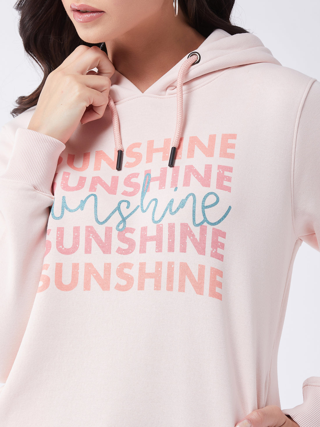 Modeve Women Printed Hooded Sweatshirt For Winter