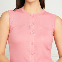 Modeve Women Button Closure Sleeveless Top