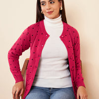 Modeve Women Casual Polkadot Sweater for Winter