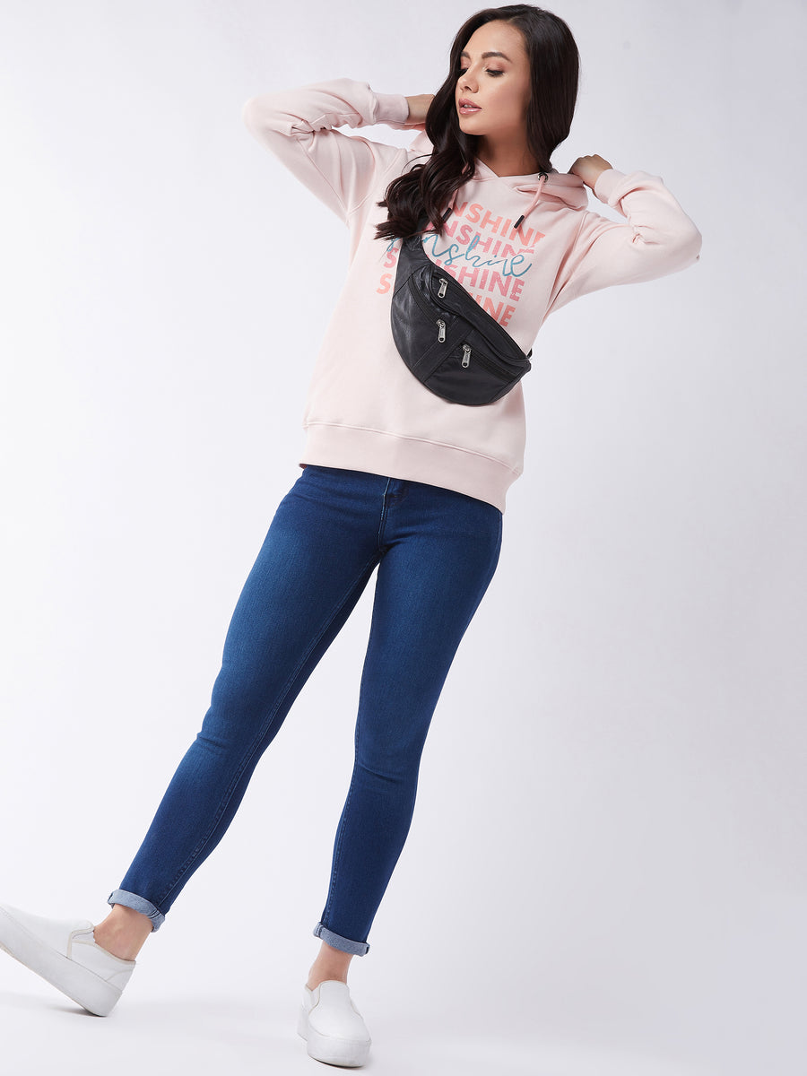 Modeve Women Printed Hooded Sweatshirt For Winter