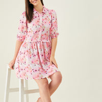 Modeve Women Pink Floral A-line Dress