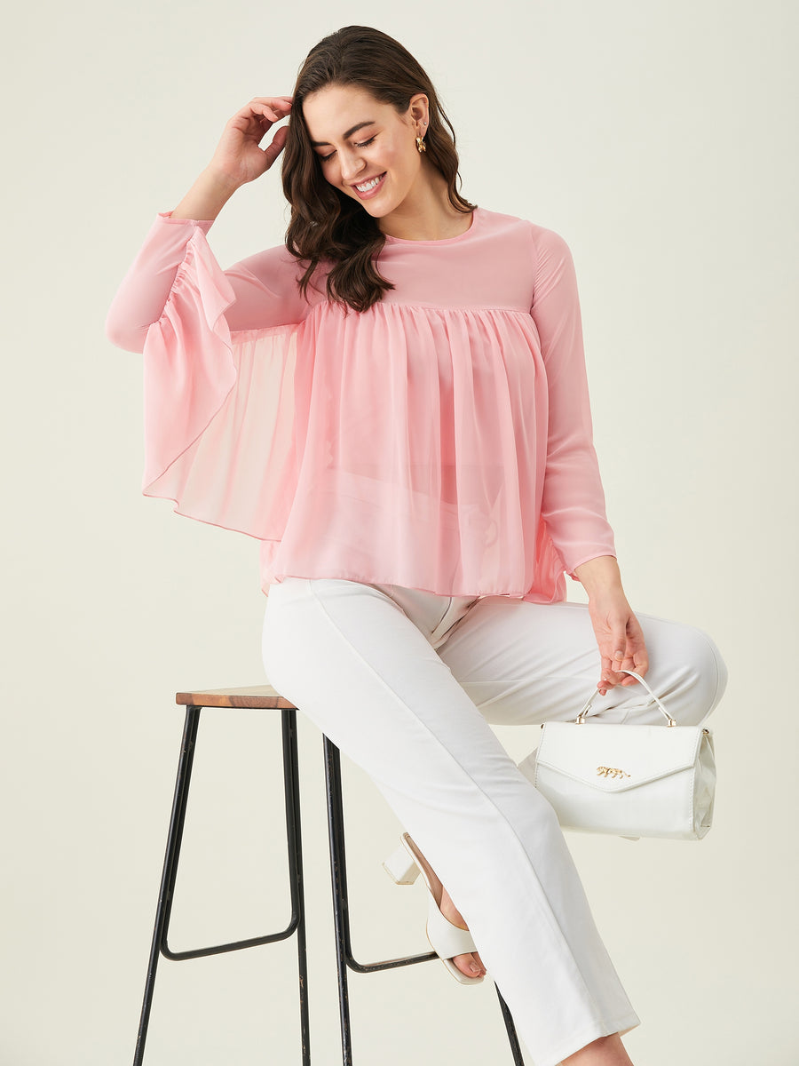 Modeve Women Pink Swing Top