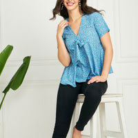 Modeve Women Blue Swing Top