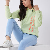 Modeve Women Printed Hooded Sweatshirt For Winter