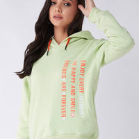 Modeve Women Printed Hooded Sweatshirt For Winter