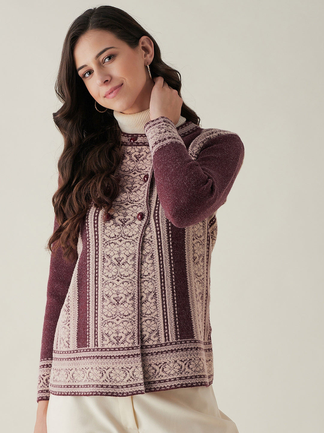 Rivza Women Ethnic Sweater for Winter