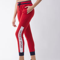 Modeve Printed Women Cherry Red Track Pant