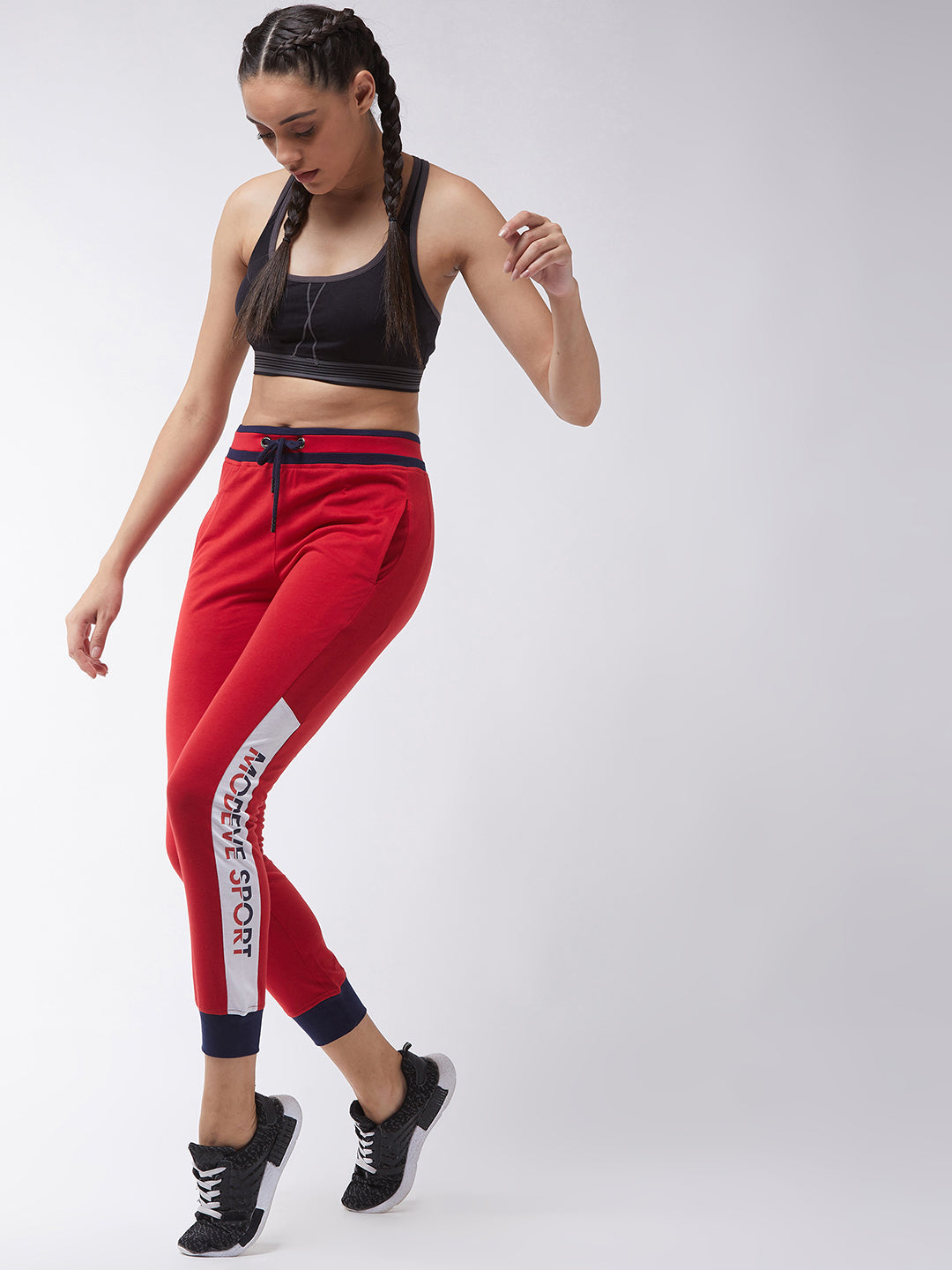 Modeve Printed Women Cherry Red Track Pant