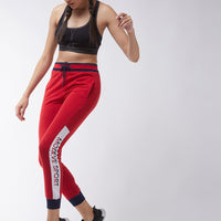 Modeve Printed Women Cherry Red Track Pant