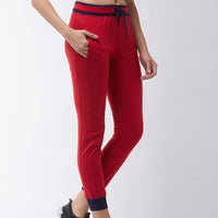 Modeve Printed Women Cherry Red Track Pant