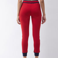 Modeve Printed Women Cherry Red Track Pant