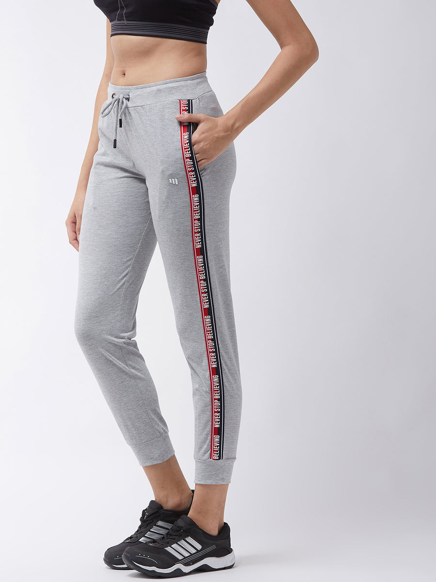 Modeve Printed Women Light Grey Track Pant