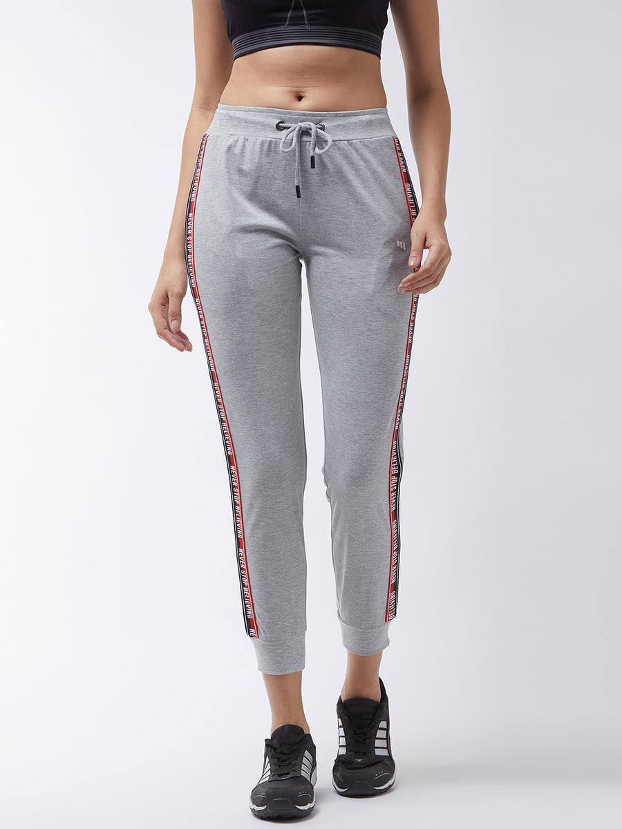 Modeve Printed Women Light Grey Track Pant