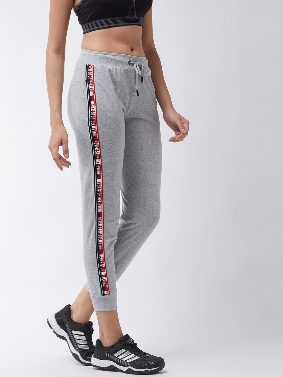 Modeve Printed Women Light Grey Track Pant