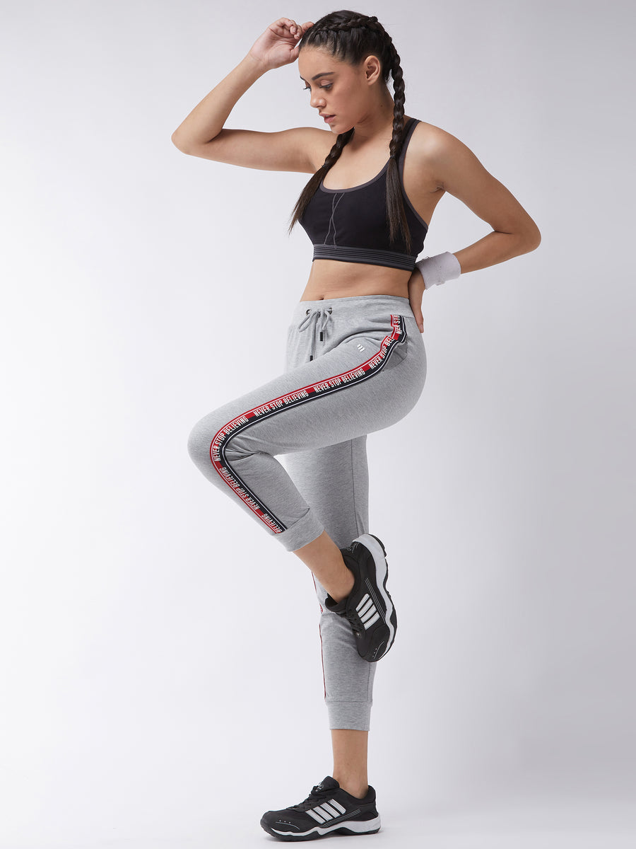 Modeve Printed Women Light Grey Track Pant