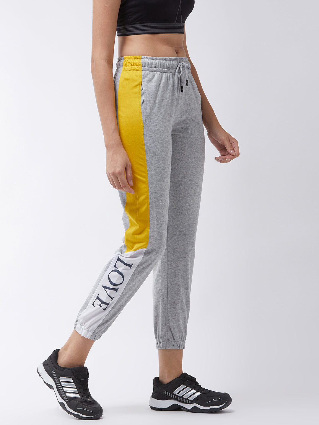 Modeve Printed Women Fog Grey Track Pant