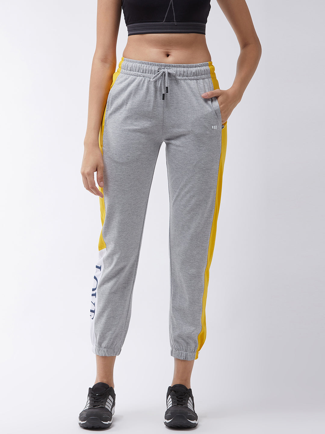 Modeve Printed Women Fog Grey Track Pant