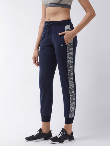 Modeve Printed Women Navy Track Pant