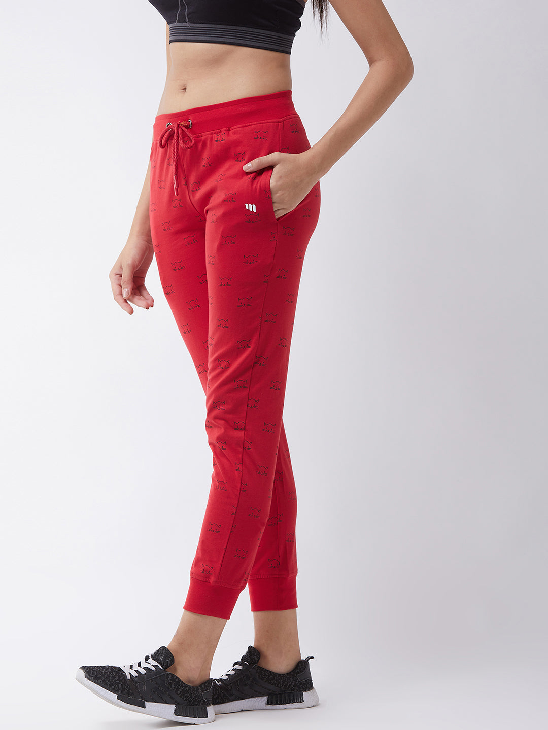 Modeve Printed Women Red Track Pant