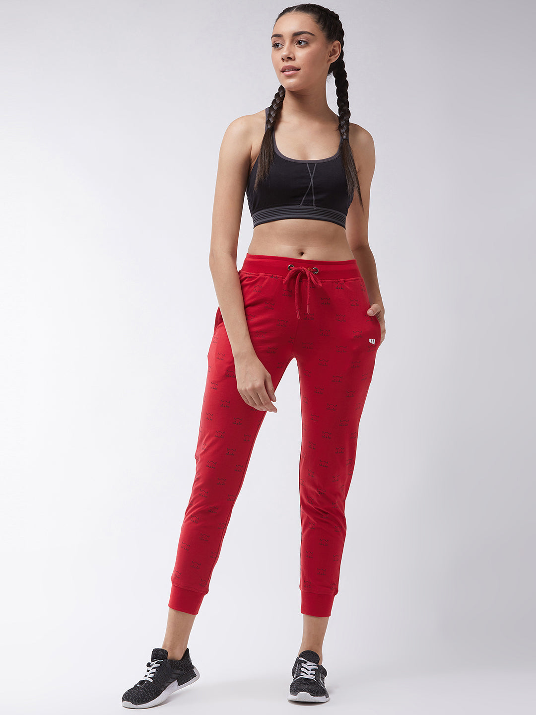 Modeve Printed Women Red Track Pant