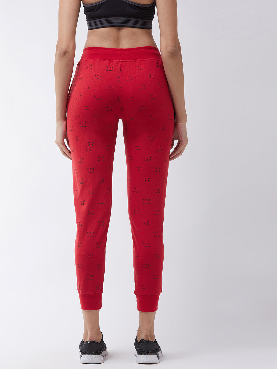 Modeve Printed Women Red Track Pant