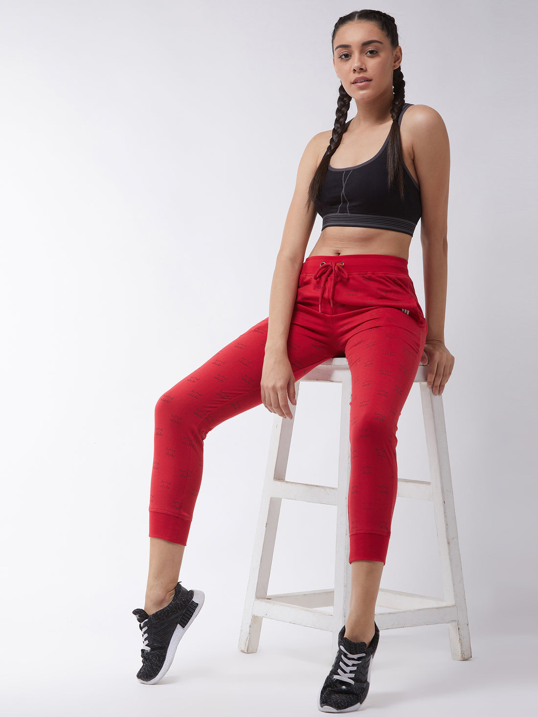 Modeve Printed Women Red Track Pant