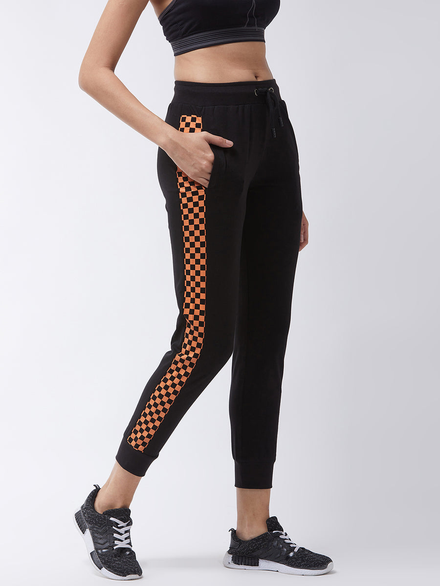 Modeve Printed Women Coal Black Track Pant