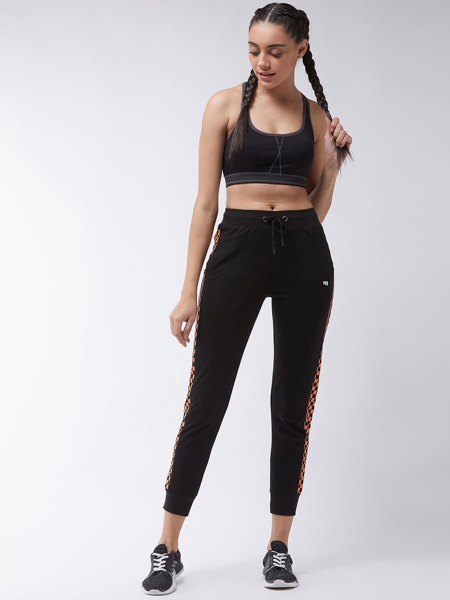 Modeve Printed Women Coal Black Track Pant